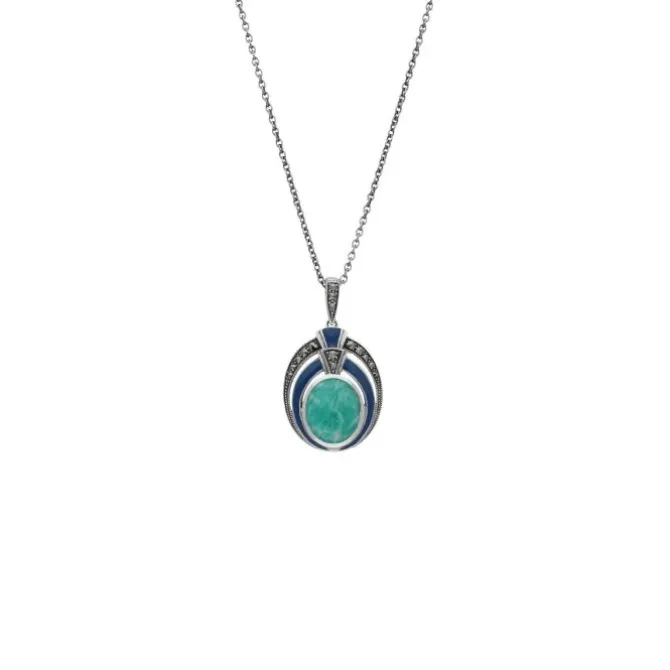Amazonit Markasit Collier Silber 925