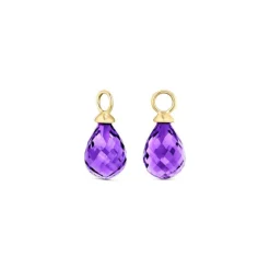 Amethyst Anhänger für Creolen Gold 585