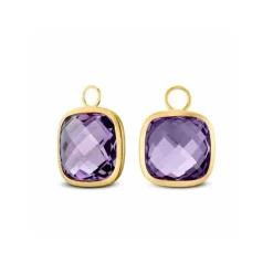 Amethyst Anhänger für Creolen Gold 585