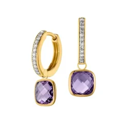 Amethyst Anh&auml;nger f&uuml;r Creolen Gold 585