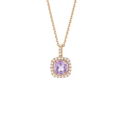 Amethyst Anh&auml;nger Silber 925 ros&eacute; vergoldet