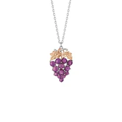 Amethyst Collier "Pinot Noir" Silber 925 bicolor