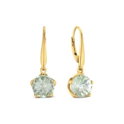 Amethyst Ohrh&auml;nger Gold 585 gr&uuml;n