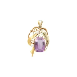 Amethyst Perlen Anh&auml;nger Gold 585 - Privatbesitz