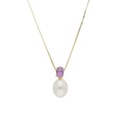Amethyst Perlen Collier Gold 585