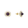 Amethyst Perlmutt Ohrstecker Gold 585 - Privatbesitz