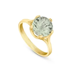Amethyst Ring Gold 585 gr&uuml;n