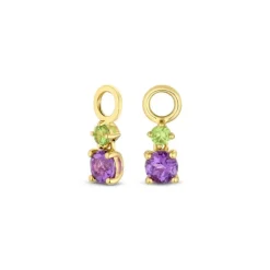 Amethyst Tsavorit Anh&auml;nger f&uuml;r Creolen Gold 585