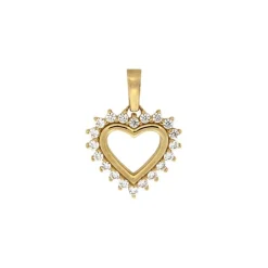Anh&auml;nger "Herz" Gold 585 Zirkonia