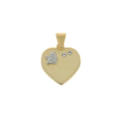 Anh&auml;nger "Herz/Schutzengerl" Gold/Wei&szlig;gold 585