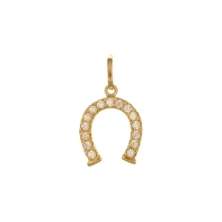 Anh&auml;nger "Hufeisen" Gold 585 Zirkonia