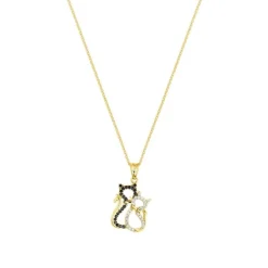 Anh&auml;nger "Katzen" Gold 585 Zirkonia
