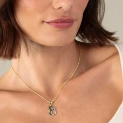 Anh&auml;nger "Katzen" Gold 585 Zirkonia