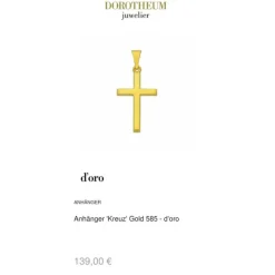 Anh&auml;nger "Kreuz" Gold 585