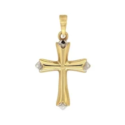 Anh&auml;nger "Kreuz" Gold 585 bicolor