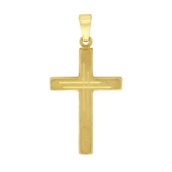 Anh&auml;nger "Kreuz" Gold 585 tlw. eismattiert