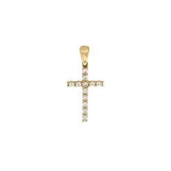 Anh&auml;nger "Kreuz" Gold 585 Zirkonia