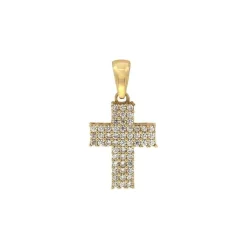 Anh&auml;nger "Kreuz" Gold 585 Zirkonia