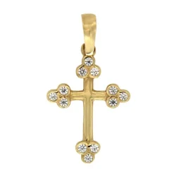 Anh&auml;nger "Kreuz" Gold 585 Zirkonia