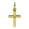 Anh&auml;nger "Kreuz" Gold 585 Zirkonia