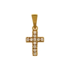 Anh&auml;nger "Kreuz" Silber 925 Zirkonia vergoldet