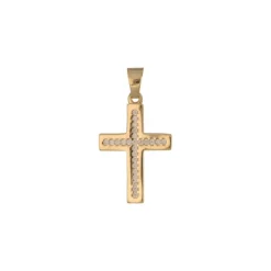 Anh&auml;nger "Kreuz" Silber 925 Zirkonia vergoldet