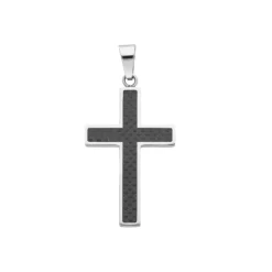 Anh&auml;nger "Kreuz" Stahl Carbon