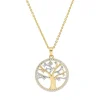 Anh&auml;nger "Lebensbaum" Gold 585 Zirkonia bicolor