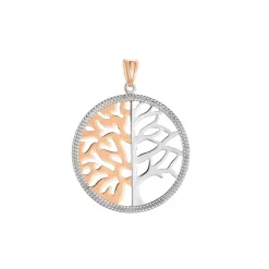 Anh&auml;nger "Lebensbaum" Ros&eacute;gold 585 bicolor