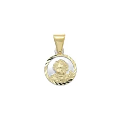Anh&auml;nger "Schutzengerl" Gold 585 bicolor