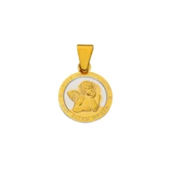 Anh&auml;nger "Schutzengerl" Gold 585 bicolor