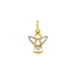 Anh&auml;nger "Schutzengerl/Herz" Gold 585 tlw. rhod.