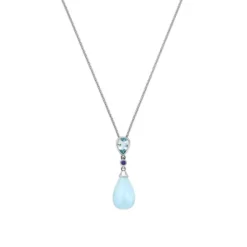 Aquamarin Iolith Anh&auml;nger Wei&szlig;gold 585