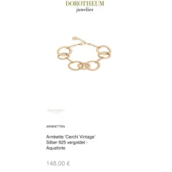 Armkette "Cerchi Vintage" Silber 925 vergoldet