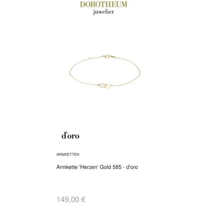 Armkette "Herzen" Gold 585
