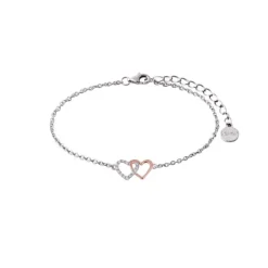 Armkette "Herzen" Silber 925 bicolor Zirkonia