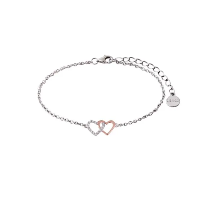 Armkette "Herzen" Silber 925 bicolor Zirkonia