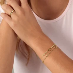Armkette "paper clip" Gold 585