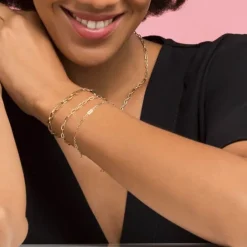 Armkette "paper clip" Gold 585
