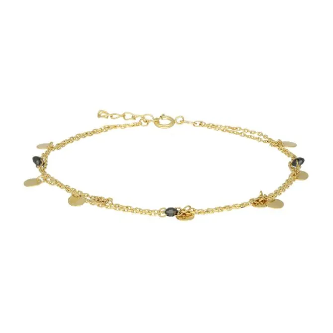 Armkette "Plättchen/Kügelchen" Gold 585