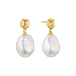 Barockperlen Diamant Ohrringe Gold 585