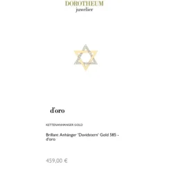 Brillant Anhänger "Davidstern" Gold 585