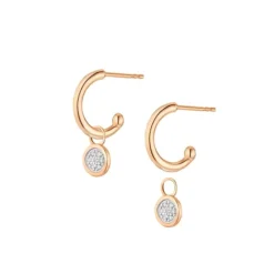 Brillant Anh&auml;nger f&uuml;r Creolen Ros&eacute;gold 585 "Soft Peach"
