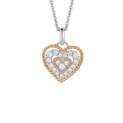 Brillant Anhänger "Herz" Weißgold 585 bicolor