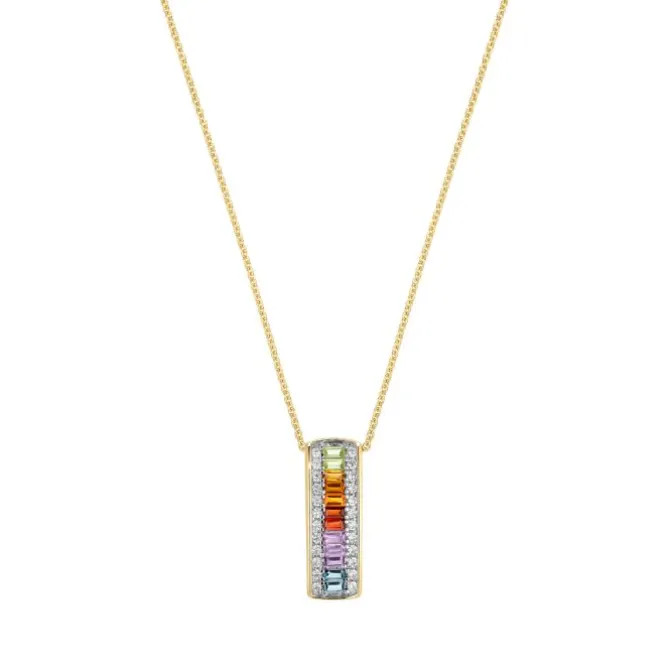 Brillant Anhänger "rainbow" Gold 585