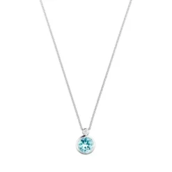 Brillant Aquamarin Anh&auml;nger Wei&szlig;gold 585