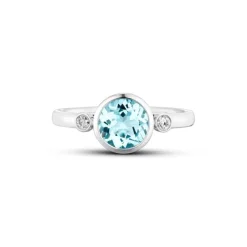 Brillant Aquamarin Ring Wei&szlig;gold 585