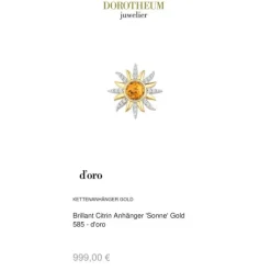 Brillant Citrin Anh&auml;nger "Sonne" Gold 585