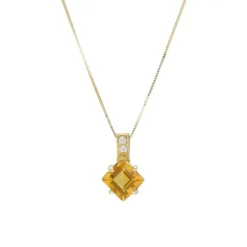 Brillant Citrin Collier Gold 585