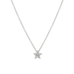 Brillant Collier "Blume" Wei&szlig;gold 750 - Privatbesitz